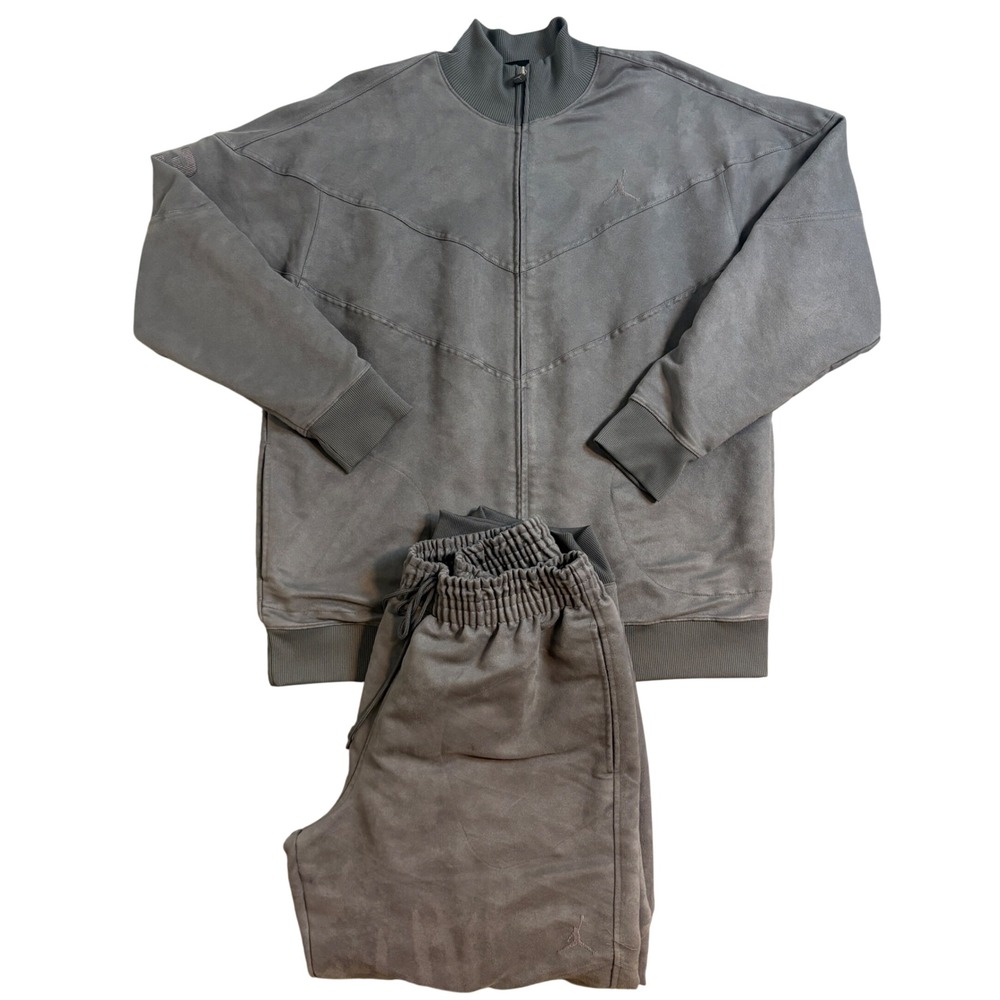 Vintage Y2K Jordan Velour Tracksuit 2XL Jacket 3XL Pants Gray 2 Piece Set
